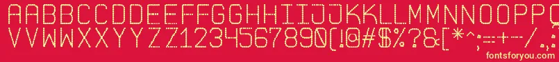 PointedLaidSt-fontti – keltaiset fontit punaisella taustalla
