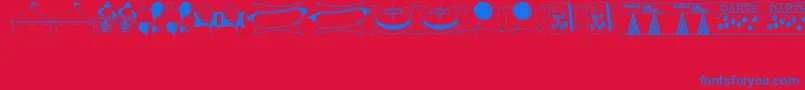 フォントCarnivalDaysJl – 赤い背景に青い文字