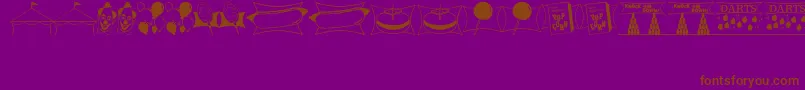 フォントCarnivalDaysJl – 紫色の背景に茶色のフォント