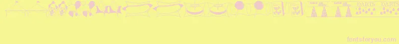 CarnivalDaysJl-fontti – vaaleanpunaiset fontit keltaisella taustalla
