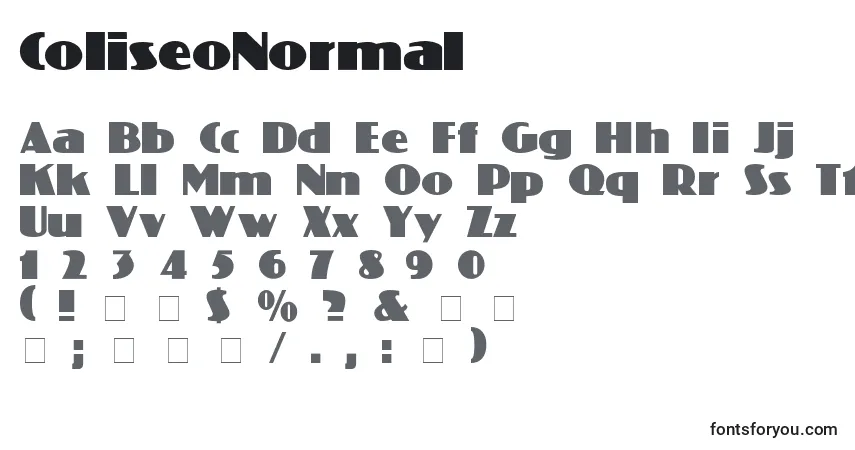 Шрифт ColiseoNormal – алфавит, цифры, специальные символы