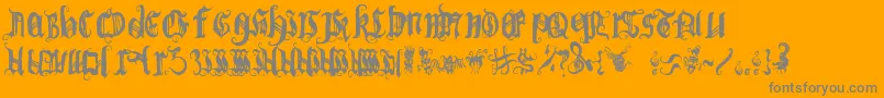 Bichogothic1.2 Font – Gray Fonts on Orange Background