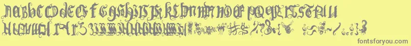 Bichogothic1.2 Font – Gray Fonts on Yellow Background