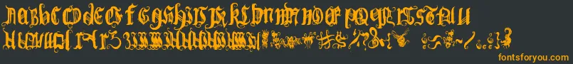 Bichogothic1.2 Font – Orange Fonts on Black Background