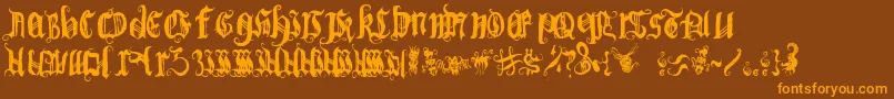 Bichogothic1.2 Font – Orange Fonts on Brown Background