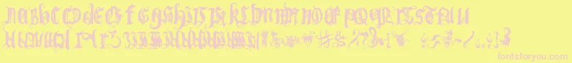 Fonte Bichogothic1.2 – fontes rosa em um fundo amarelo
