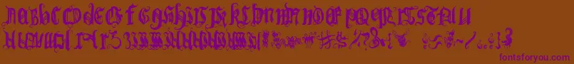 Bichogothic1.2 Font – Purple Fonts on Brown Background