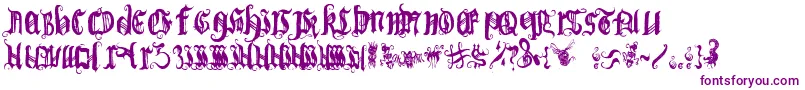 Bichogothic1.2-Schriftart – Violette Schriften auf weißem Hintergrund