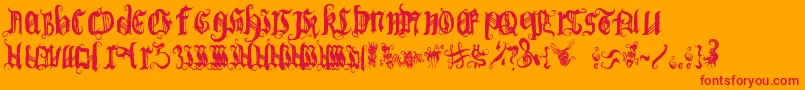 Bichogothic1.2 Font – Red Fonts on Orange Background