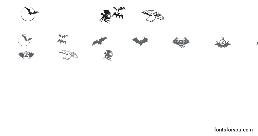 BatsSymbols-fontti – aakkoset, numerot, erikoismerkit