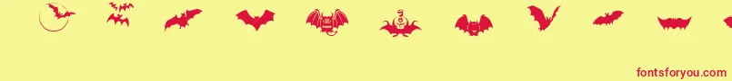 BatsSymbols Font – Red Fonts on Yellow Background