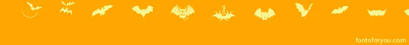 BatsSymbols Font – Yellow Fonts on Orange Background