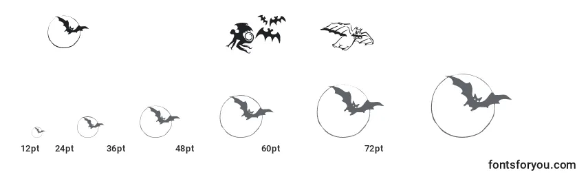 Размеры шрифта BatsSymbols