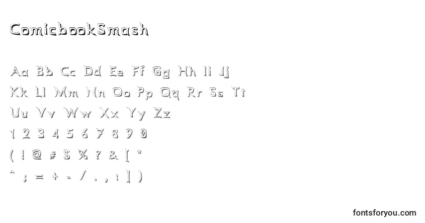 Schriftart ComicbookSmash – Alphabet, Zahlen, spezielle Symbole