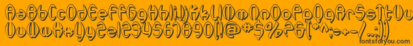 SfSynthonicPopShaded Font – Black Fonts on Orange Background