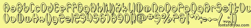 SfSynthonicPopShaded Font – Black Fonts on Yellow Background