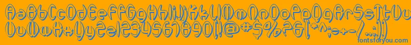 SfSynthonicPopShaded Font – Blue Fonts on Orange Background