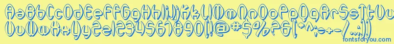 SfSynthonicPopShaded Font – Blue Fonts on Yellow Background