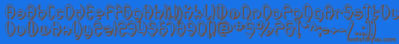 SfSynthonicPopShaded Font – Brown Fonts on Blue Background