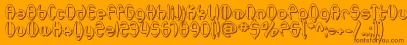 Czcionka SfSynthonicPopShaded – brązowe czcionki na pomarańczowym tle