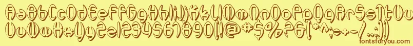 SfSynthonicPopShaded Font – Brown Fonts on Yellow Background