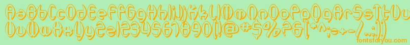 SfSynthonicPopShaded Font – Orange Fonts on Green Background