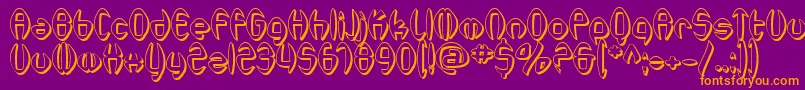 SfSynthonicPopShaded Font – Orange Fonts on Purple Background
