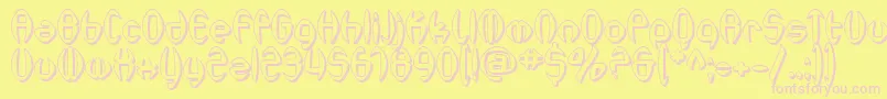 SfSynthonicPopShaded-Schriftart – Rosa Schriften auf gelbem Hintergrund