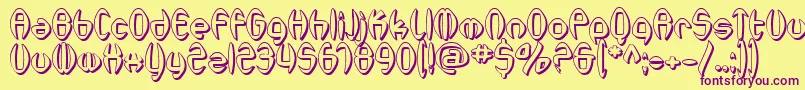 SfSynthonicPopShaded Font – Purple Fonts on Yellow Background