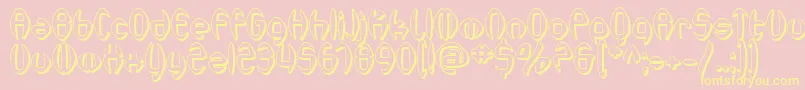 SfSynthonicPopShaded Font – Yellow Fonts on Pink Background