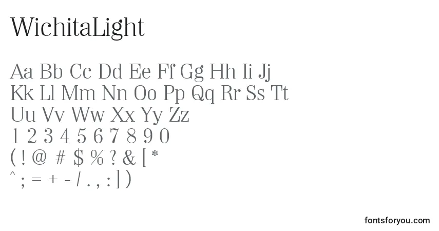 Schriftart WichitaLight – Alphabet, Zahlen, spezielle Symbole