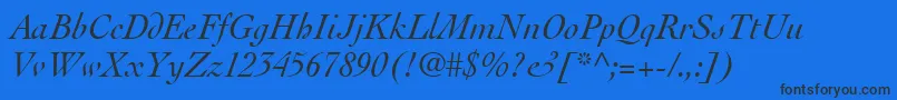 ThesisSsiItalic Font – Black Fonts on Blue Background