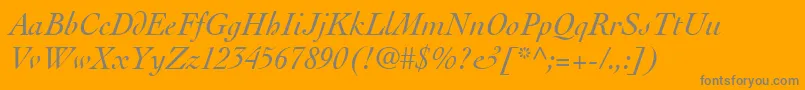 ThesisSsiItalic-Schriftart – Graue Schriften auf orangefarbenem Hintergrund