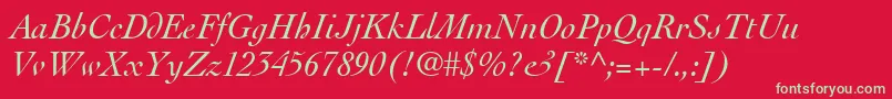 ThesisSsiItalic Font – Green Fonts on Red Background