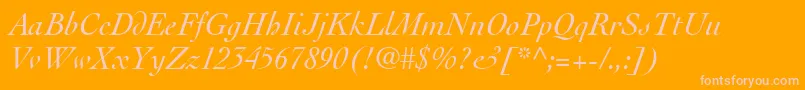 fuente ThesisSsiItalic – Fuentes Rosadas Sobre Fondo Naranja