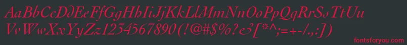 ThesisSsiItalic Font – Red Fonts on Black Background