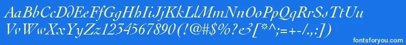 ThesisSsiItalic Font – Yellow Fonts on Blue Background