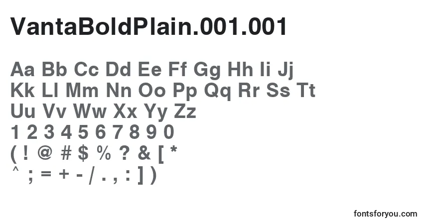 A fonte VantaBoldPlain.001.001 – alfabeto, números, caracteres especiais
