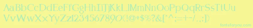 フォントKennonRegular – 黄色い背景に緑の文字