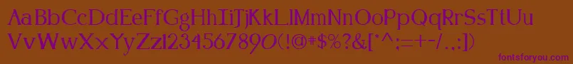 KennonRegular Font – Purple Fonts on Brown Background