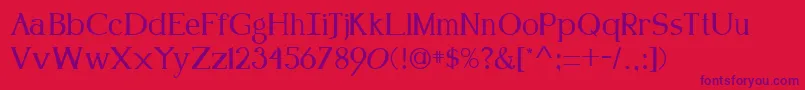 KennonRegular Font – Purple Fonts on Red Background