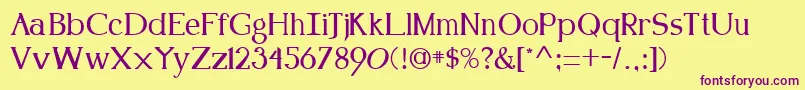 KennonRegular Font – Purple Fonts on Yellow Background