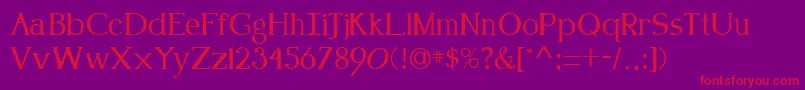 KennonRegular Font – Red Fonts on Purple Background