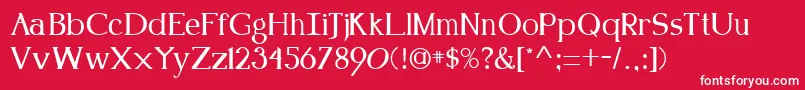 Шрифт KennonRegular – белые шрифты на красном фоне