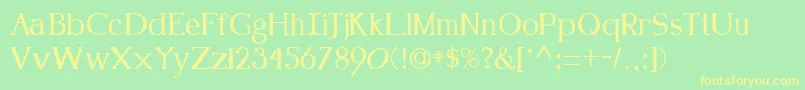 KennonRegular-Schriftart – Gelbe Schriften auf grünem Hintergrund