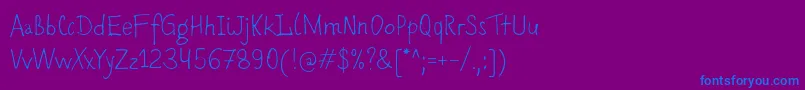 フォントRomochka – 紫色の背景に青い文字