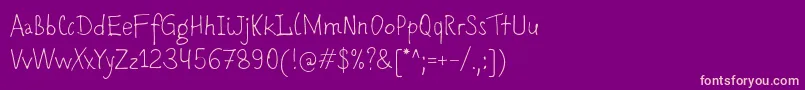 Romochka-Schriftart – Rosa Schriften auf violettem Hintergrund