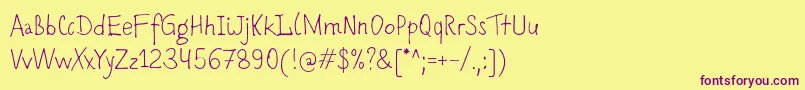 Romochka Font – Purple Fonts on Yellow Background