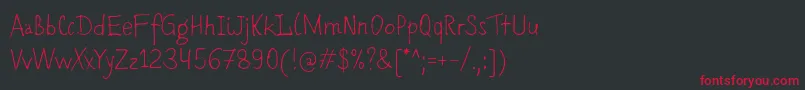 フォントRomochka – 黒い背景に赤い文字