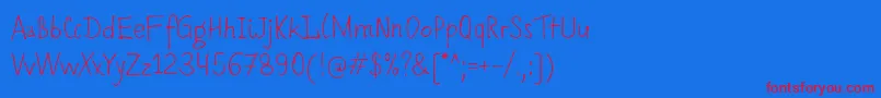 フォントRomochka – 赤い文字の青い背景